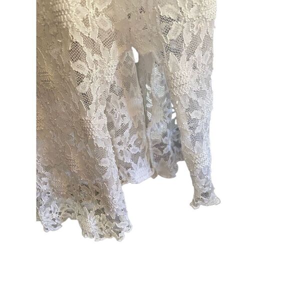 Lace women’s white, sheer floral print Lingerie/slip S/N - Picture 4 of 4